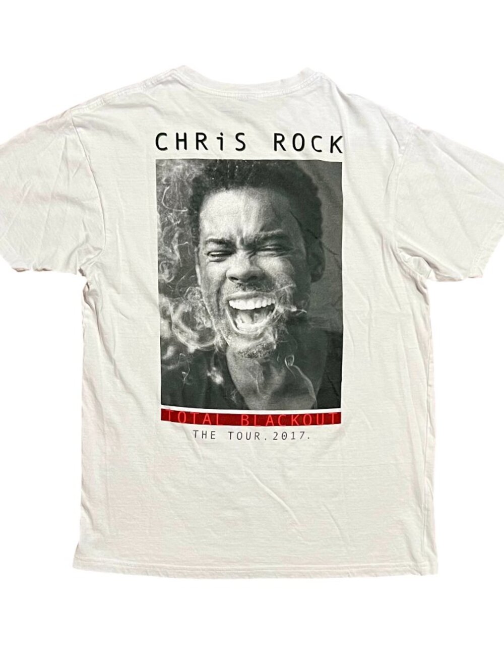 Chris Rock Total Blackout Tour 2017 White Comedy T-Shirt, Men's Medium